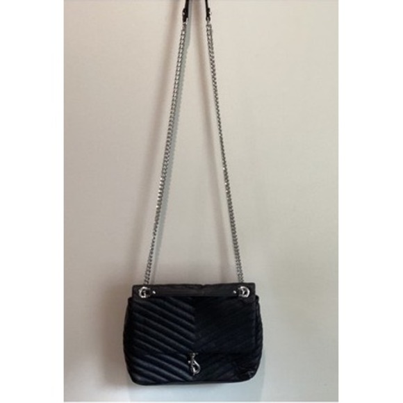 Rebecca Minkoff Handbags - Rebecca Minkoff Edie Flap Shoulder Bag Black Quilted Leather Silver Hardware